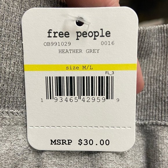 Free People Grey Biker Run Shorts Stretch Size M/L Medium Large Bike Short Boho - Picture 4 of 5